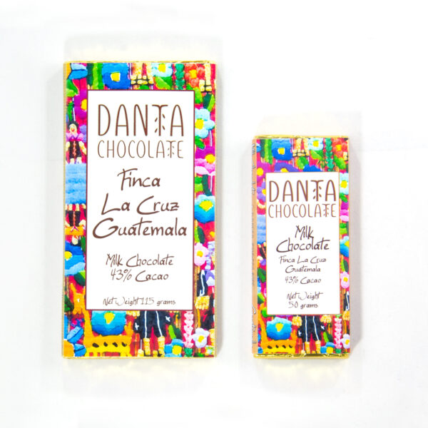 Barra de chocolate con leche 43% cacao Finca La Cruz